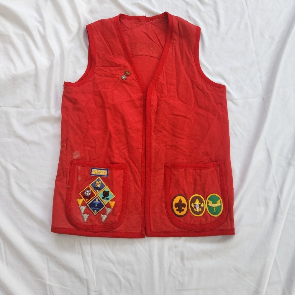 80s/90s Boy Scouts of America Red Vest with Chicago Area Patches